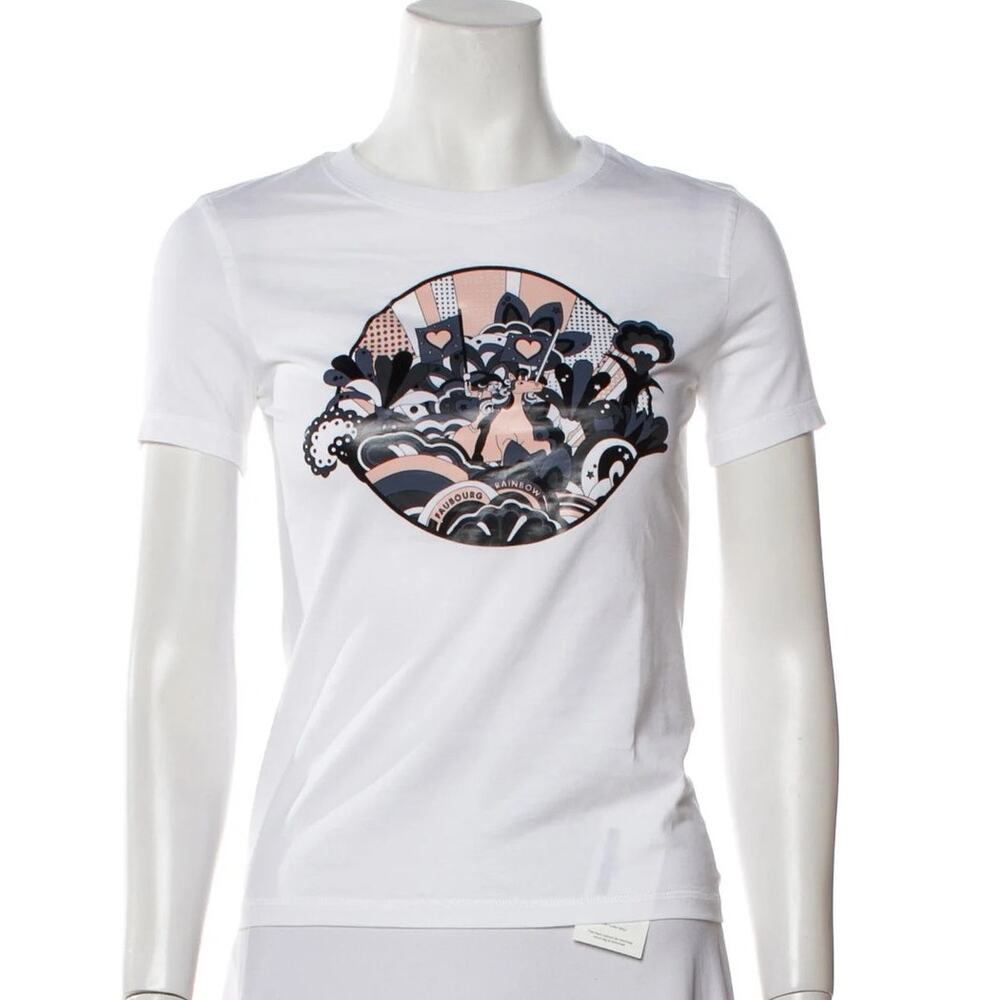 Hermes Faubourg Rainbow Women's T-Shirt Top Sz 34 - US 2 / XS